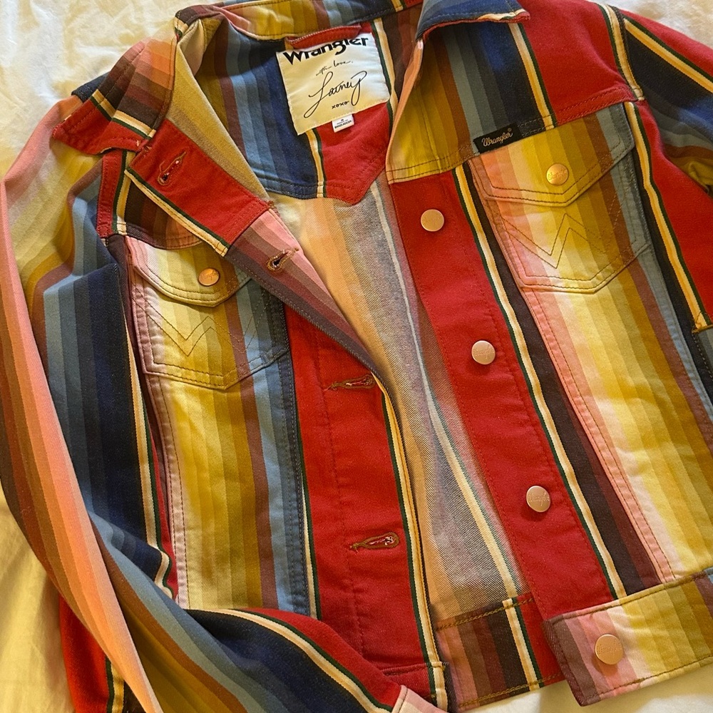 Wrangler Women's Vibrant Striped Jean Jacket